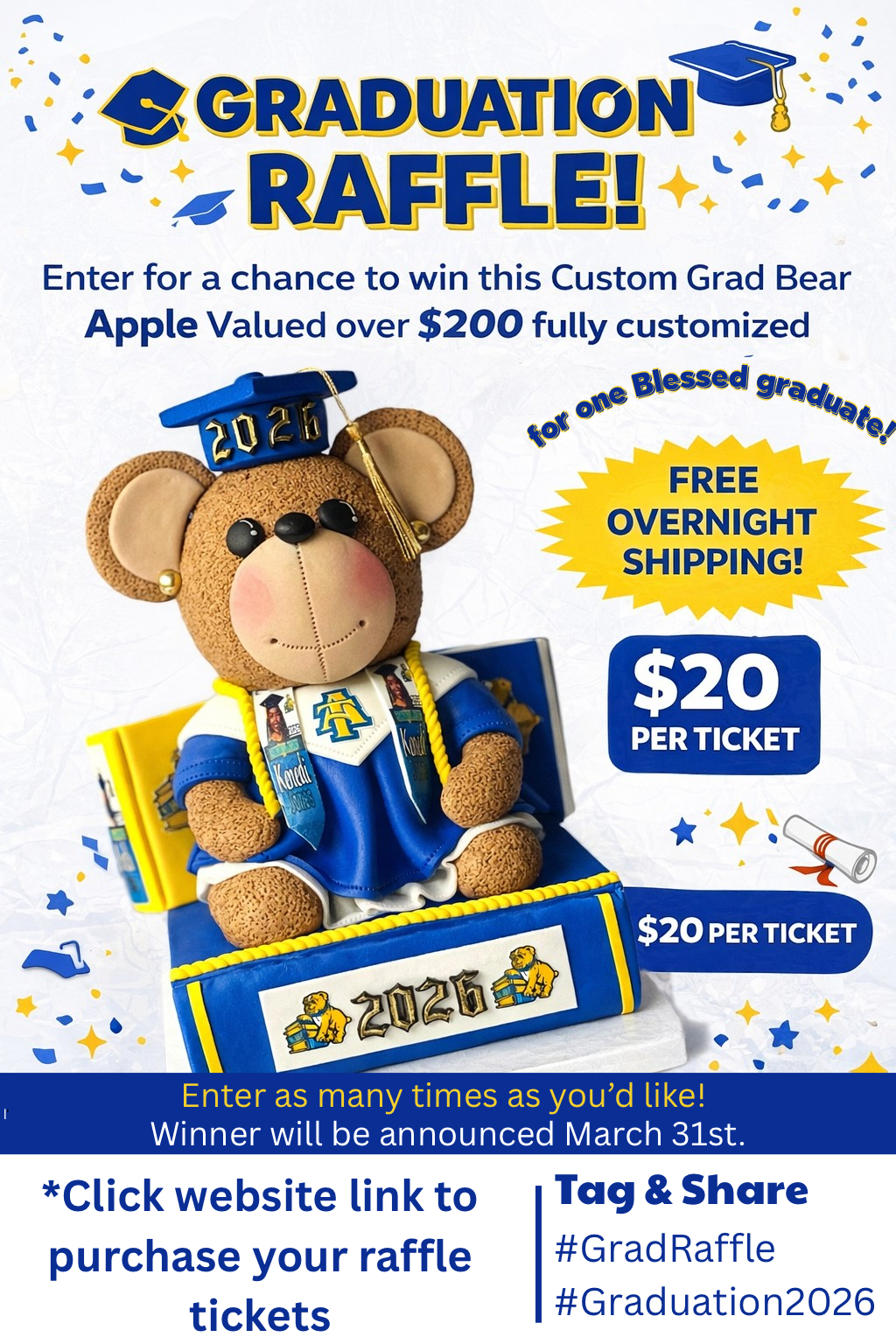 GRAD BEAR RAFFLE!